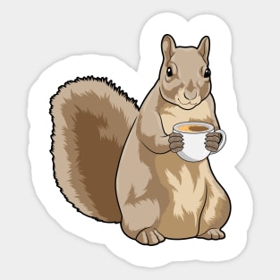 Squirrel with Cup of Coffee Sticker